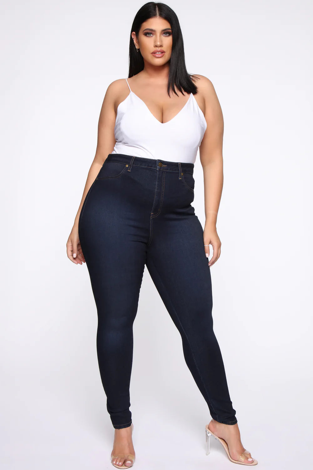 High Waist Stretch Skinny Denim Jeans