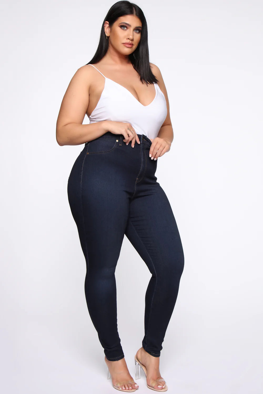 High Waist Stretch Skinny Denim Jeans