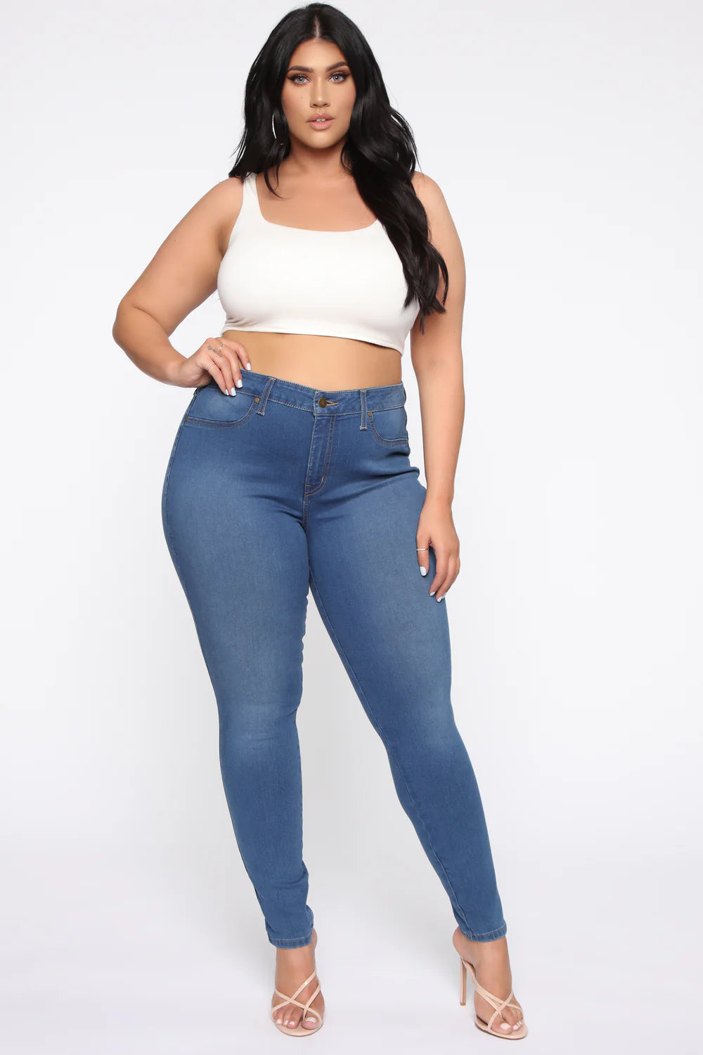 High Waist Stretch Skinny Denim Jeans