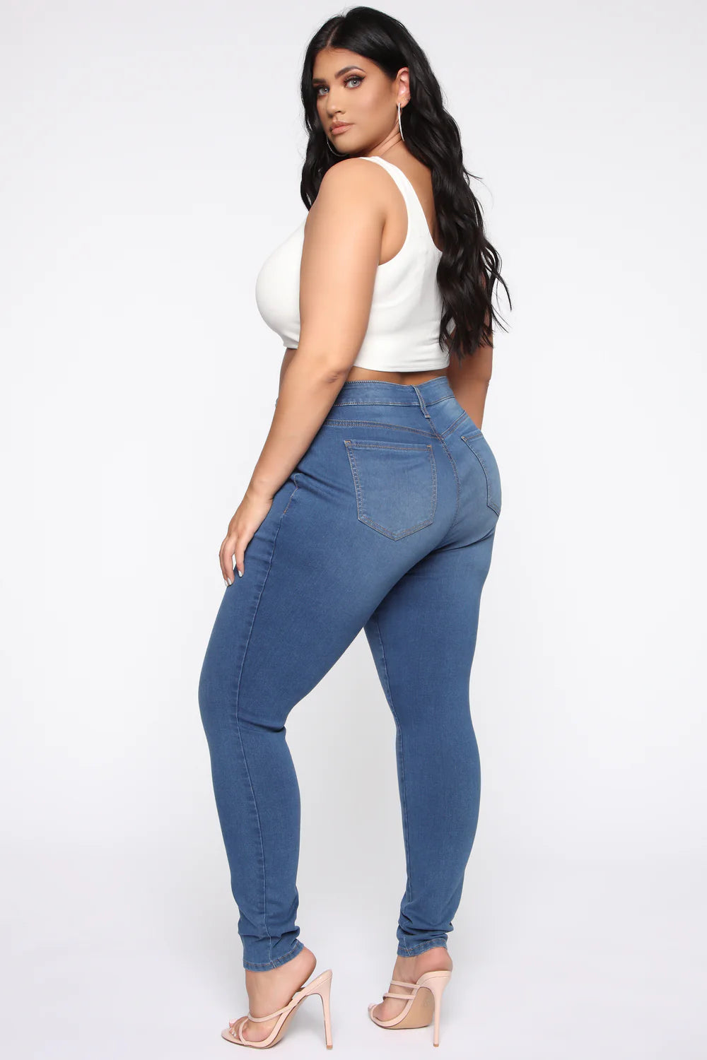 High Waist Stretch Skinny Denim Jeans