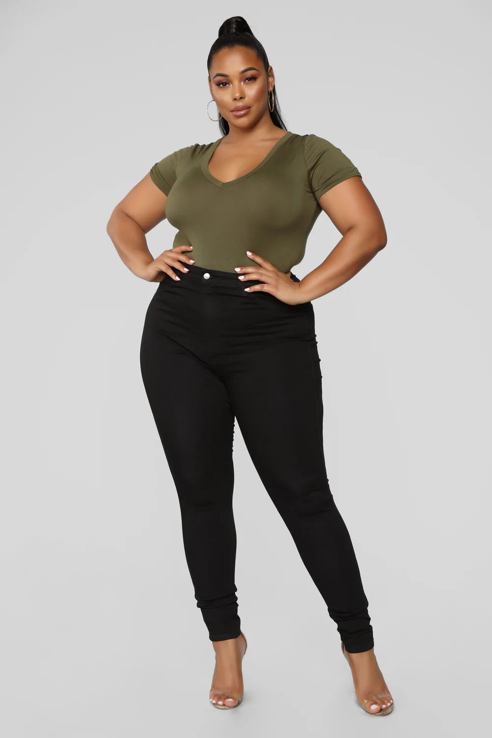 High Waist Stretch Skinny Denim Jeans