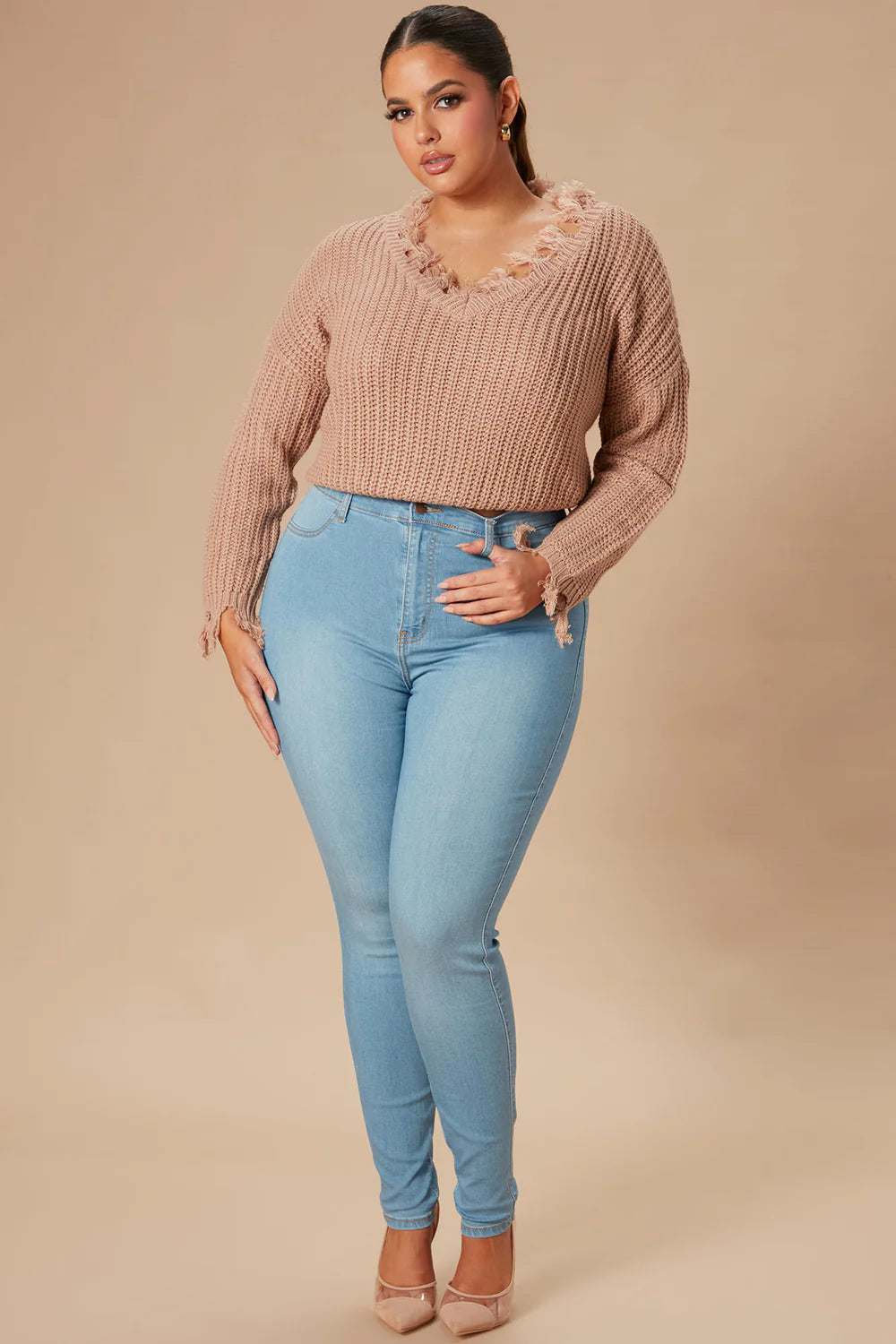 High Waist Stretch Skinny Denim Jeans