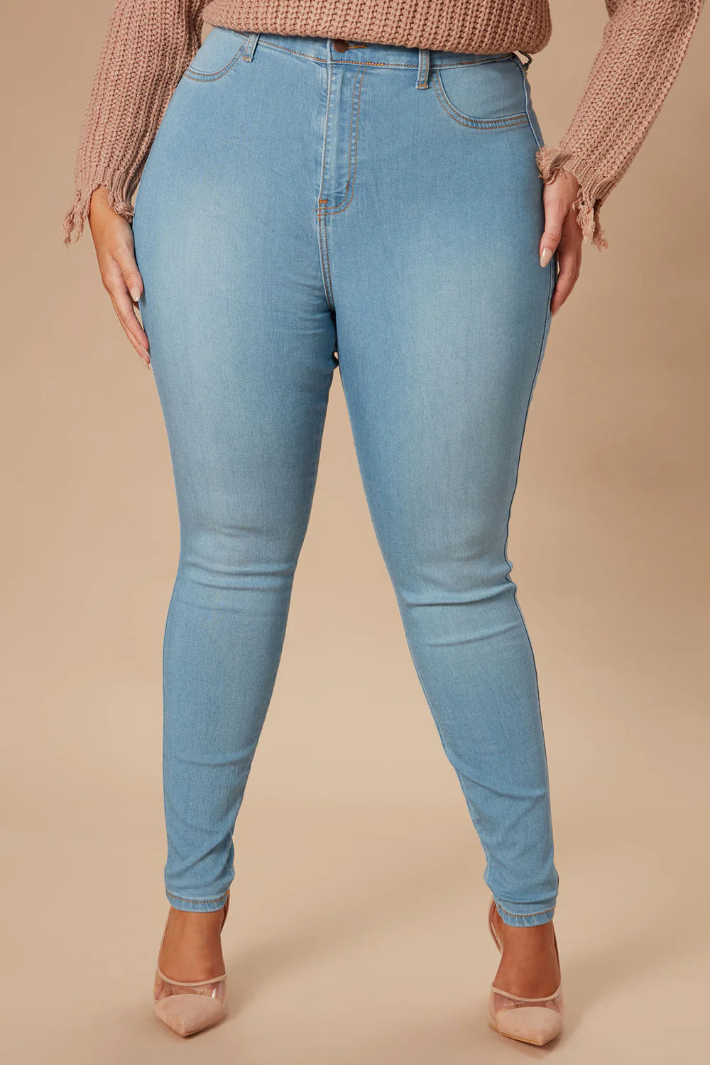 High Waist Stretch Skinny Denim Jeans