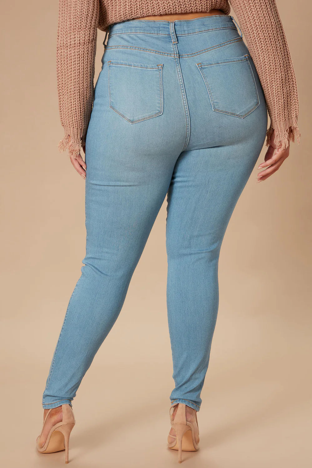 High Waist Stretch Skinny Denim Jeans