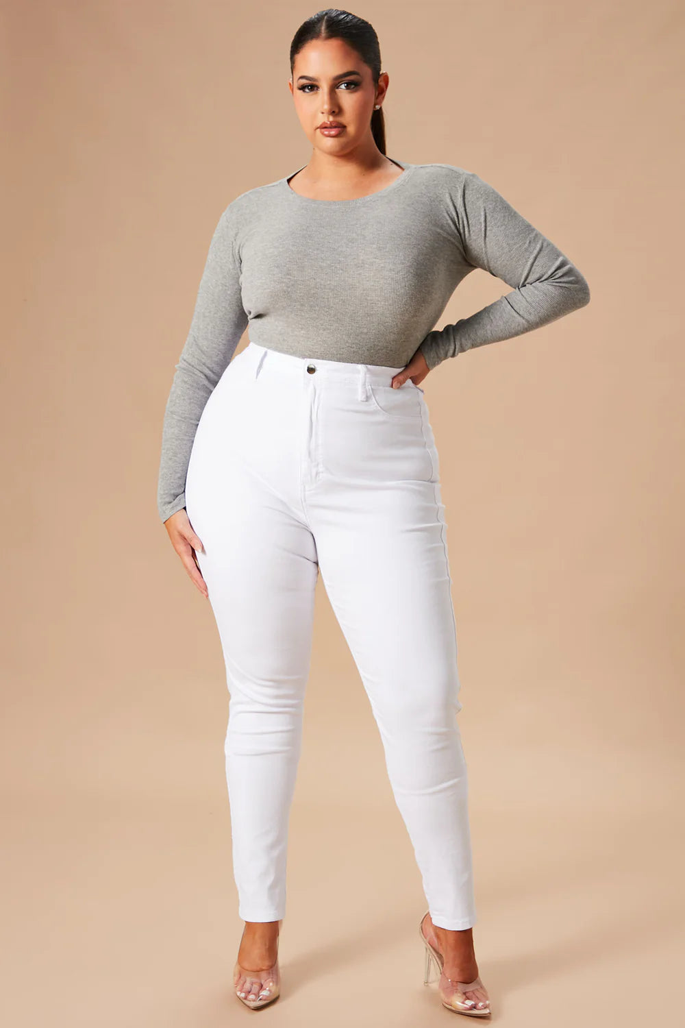 High Waist Stretch Skinny Denim Jeans