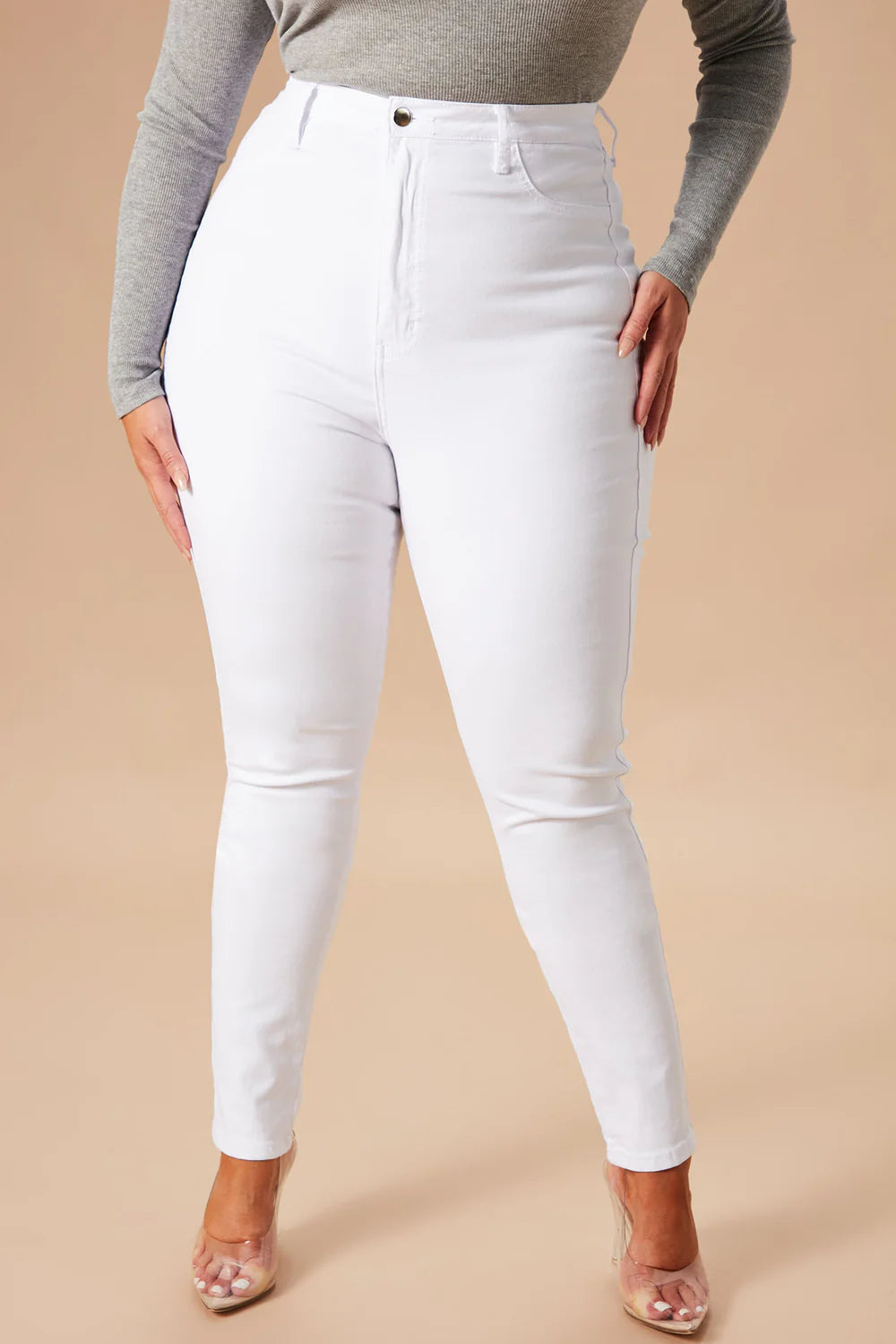 High Waist Stretch Skinny Denim Jeans