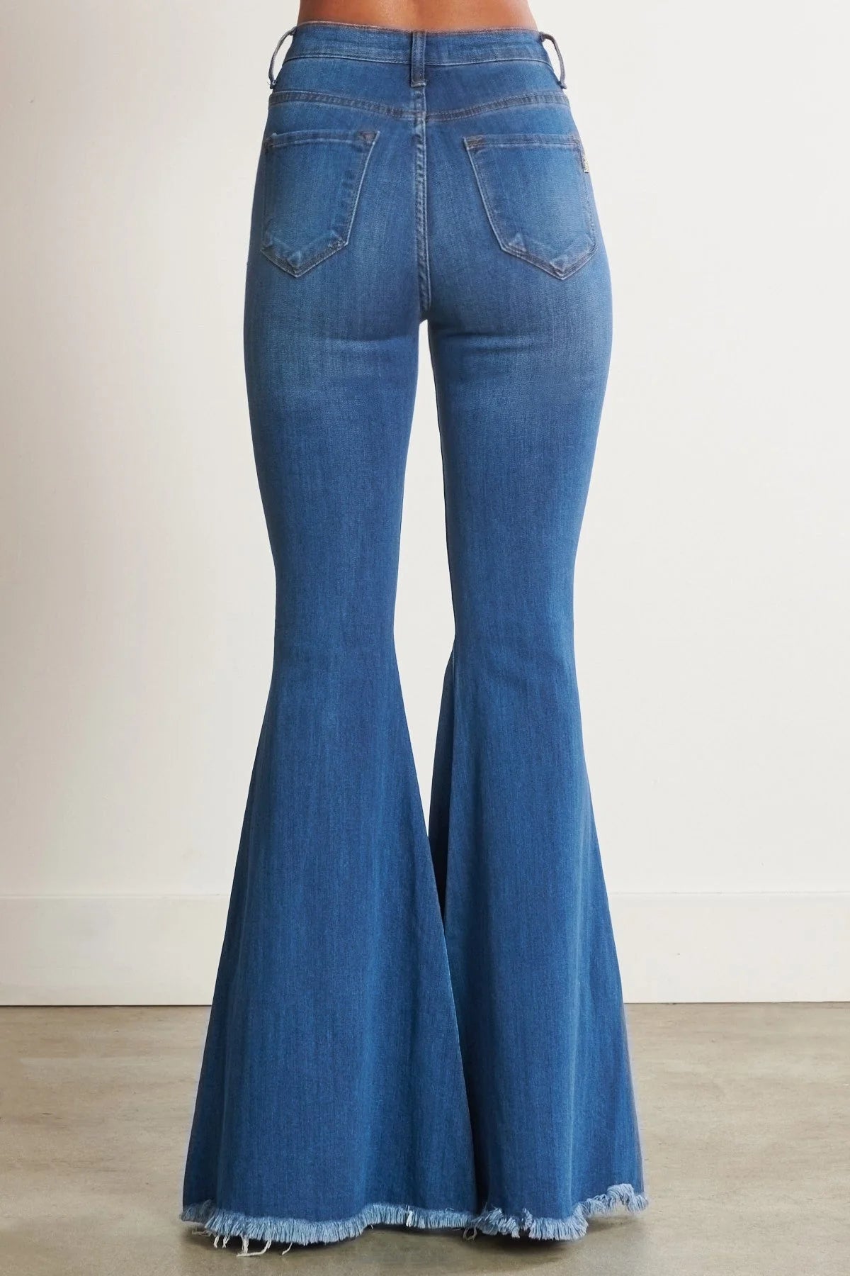 High Waist Buttoned Flared Jeans