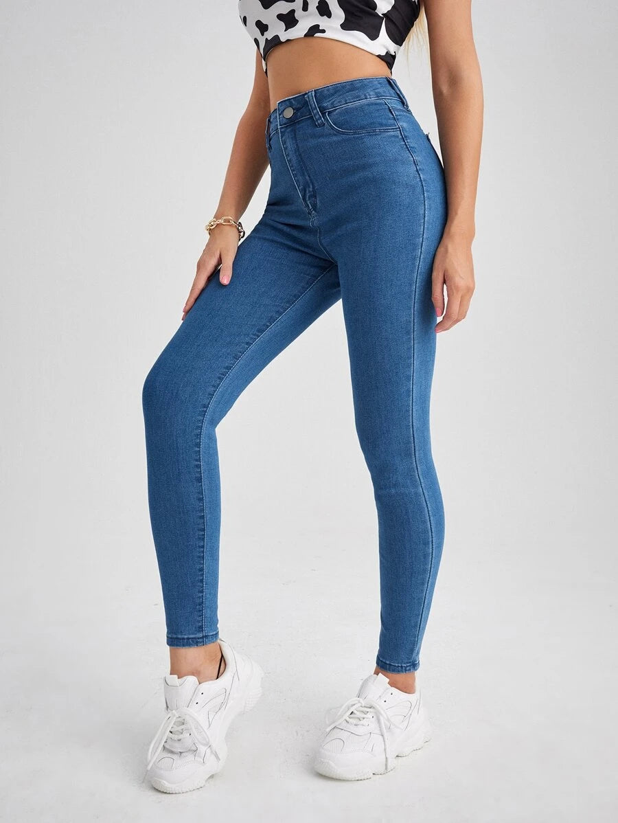 High Rise Skinny Jeans with Slim Fit