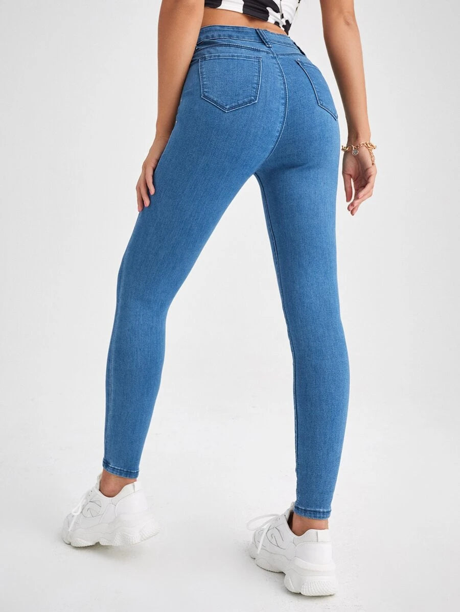 High Rise Skinny Jeans with Slim Fit