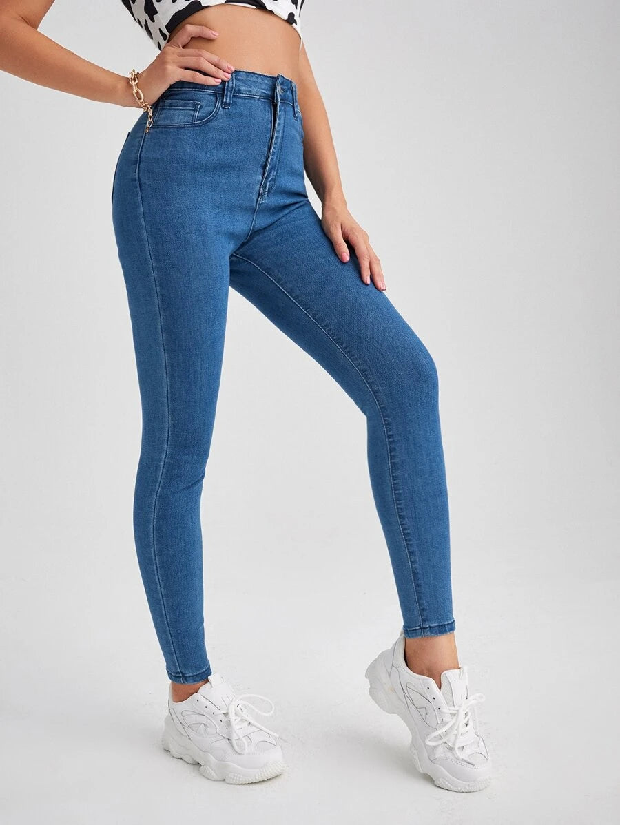 High Rise Skinny Jeans with Slim Fit