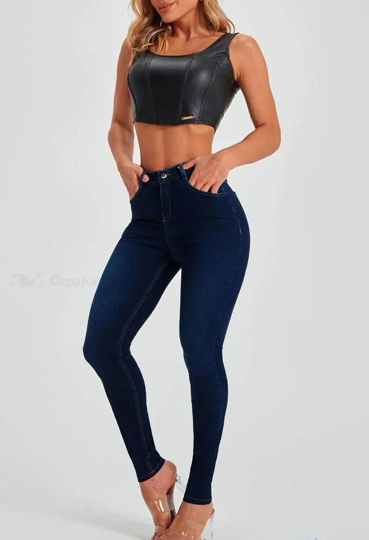 High-Waisted Stretch Skinny Jeans