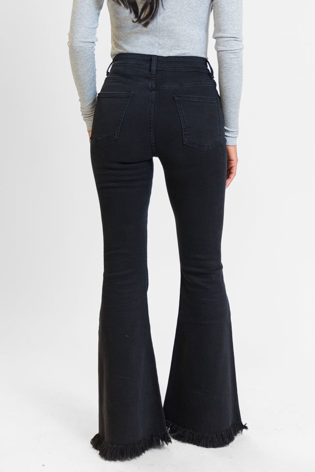High Waist Buttoned Flared Jeans