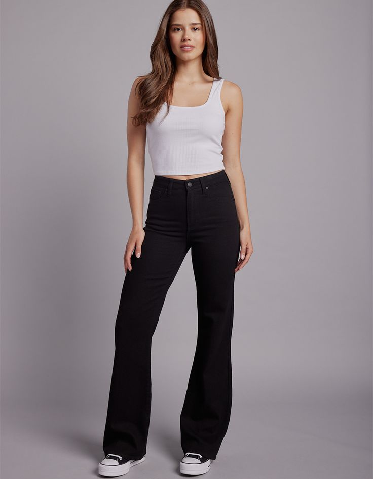 High Waist Slim-fit Stretch Flare Jeans