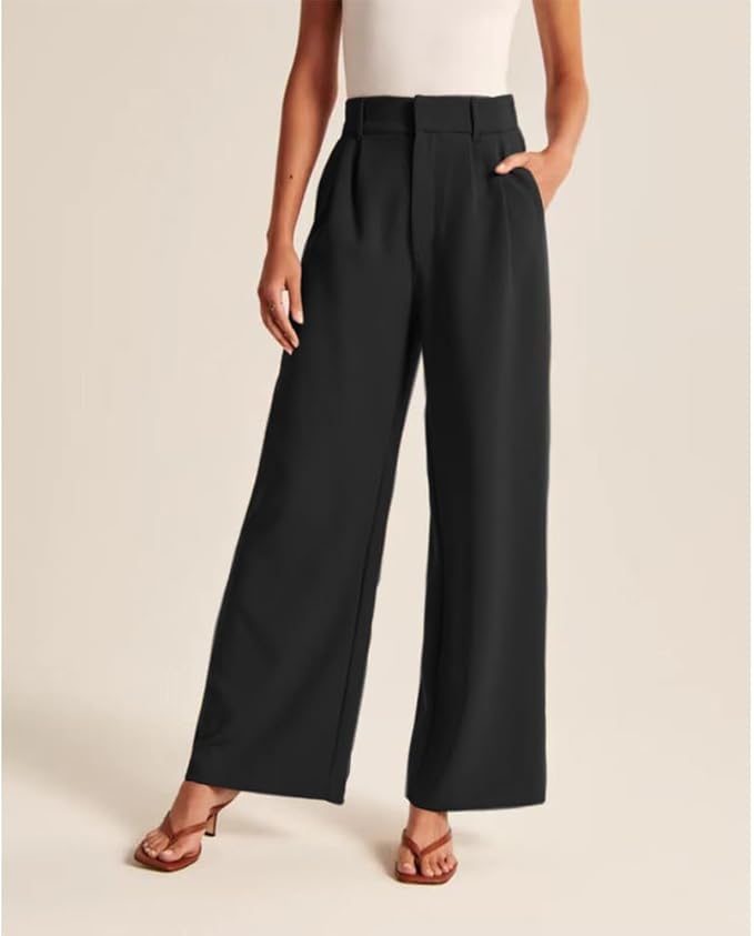 Wide Leg High Waist Trousers