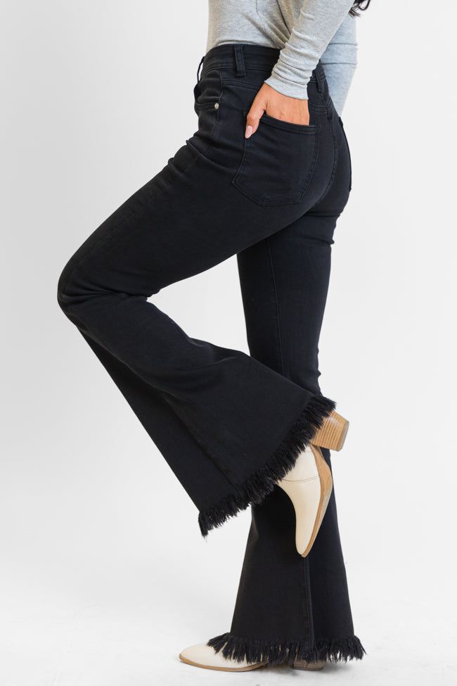 High Waist Buttoned Flared Jeans