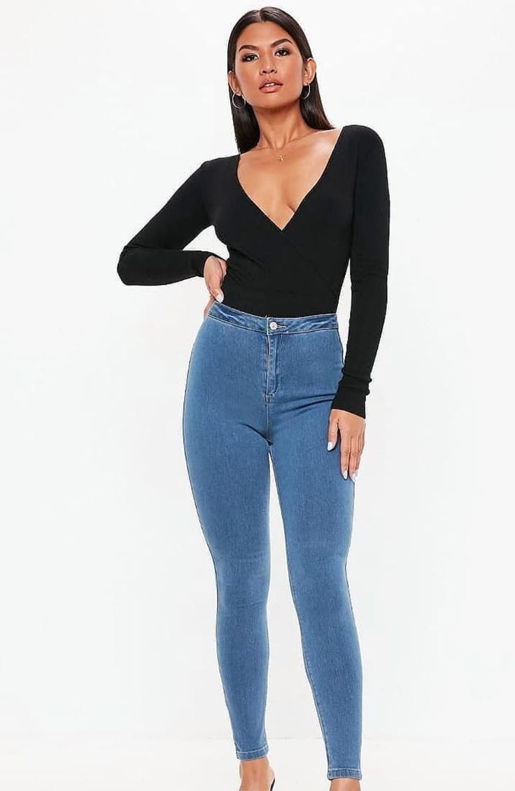 Mid Waist Skinny Jeans