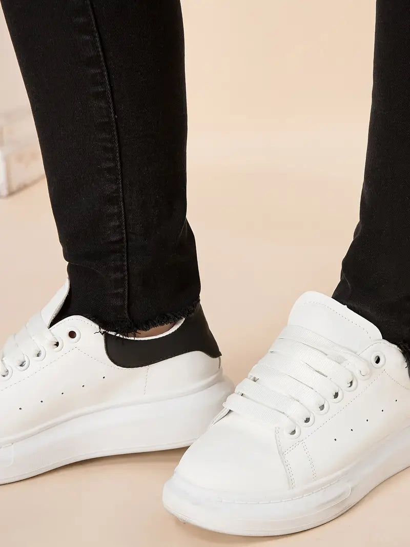 High Rise Black Skinny Jeans Frayed Hem
