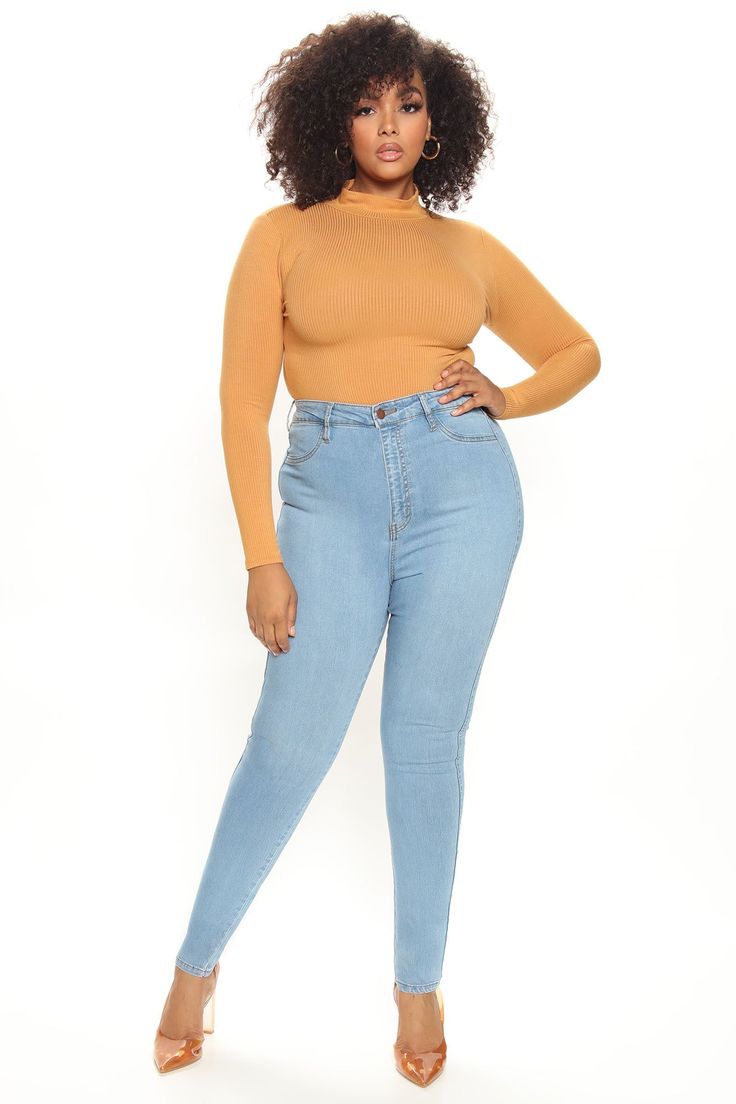 Mid Waist Skinny Jeans