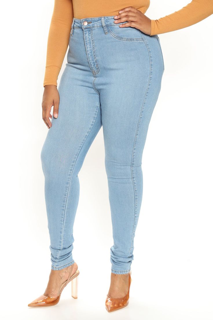 Mid Waist Skinny Jeans