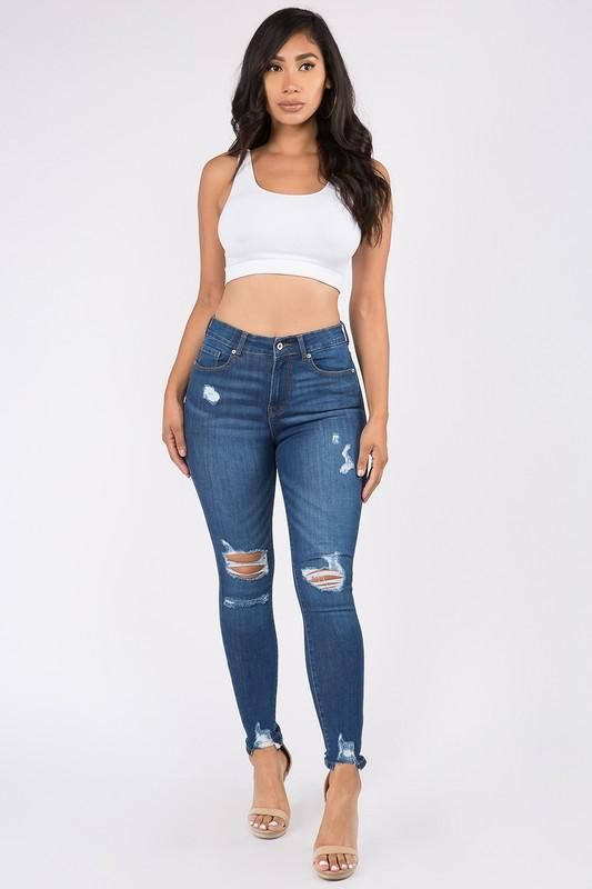Ripped Blue Denim Jeans