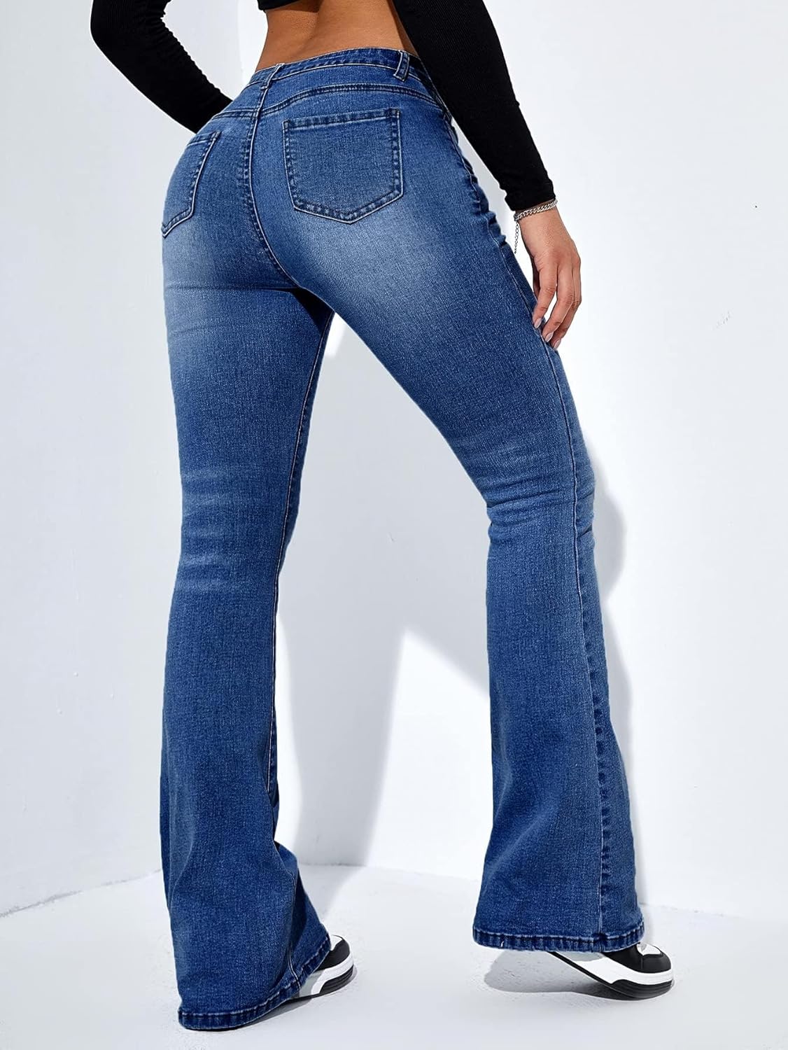 High Waist Slim-fit Stretch Flare Jeans