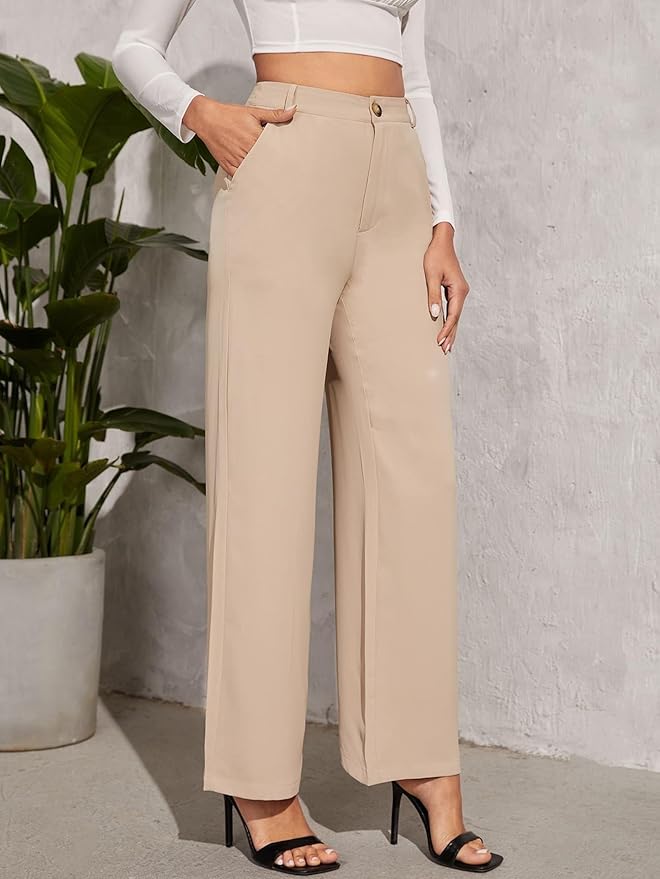 Hose mit hoher Taille und weitem Bein