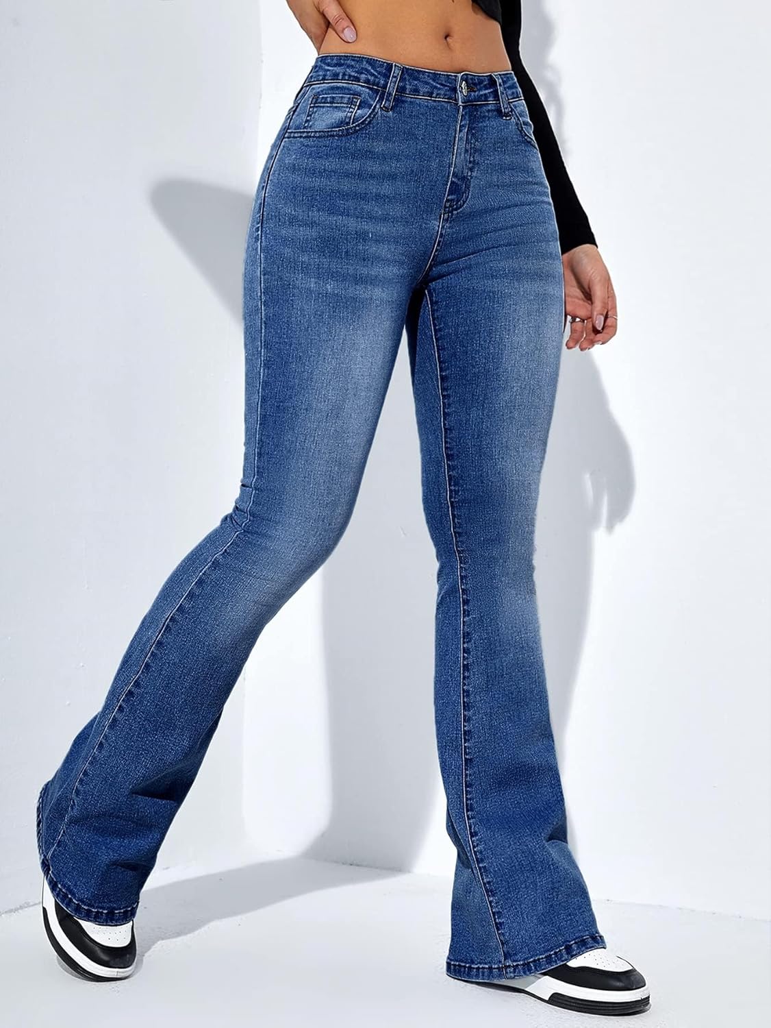 High Waist Slim-fit Stretch Flare Jeans