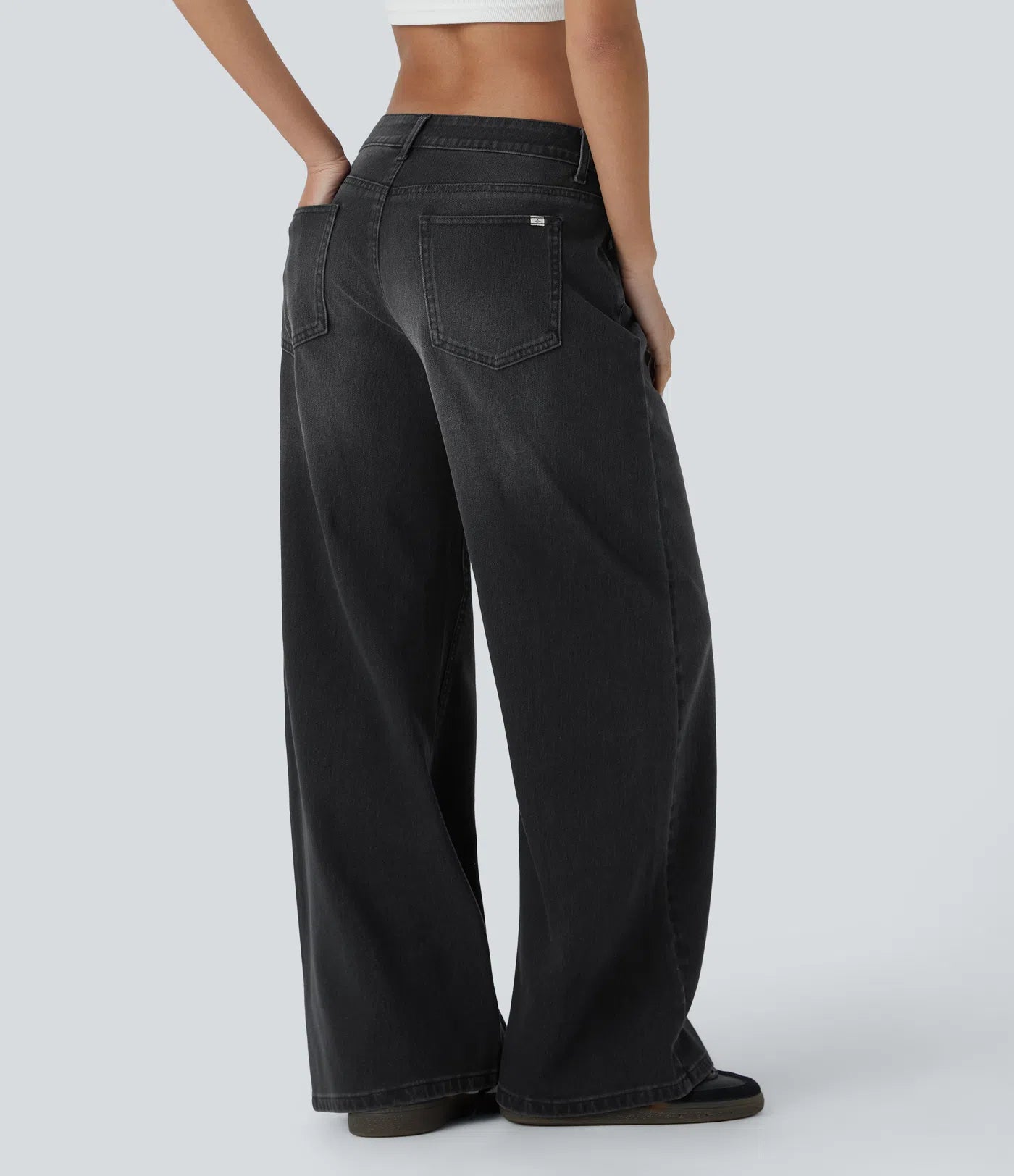 High Rise Crossover Baggy Jeans