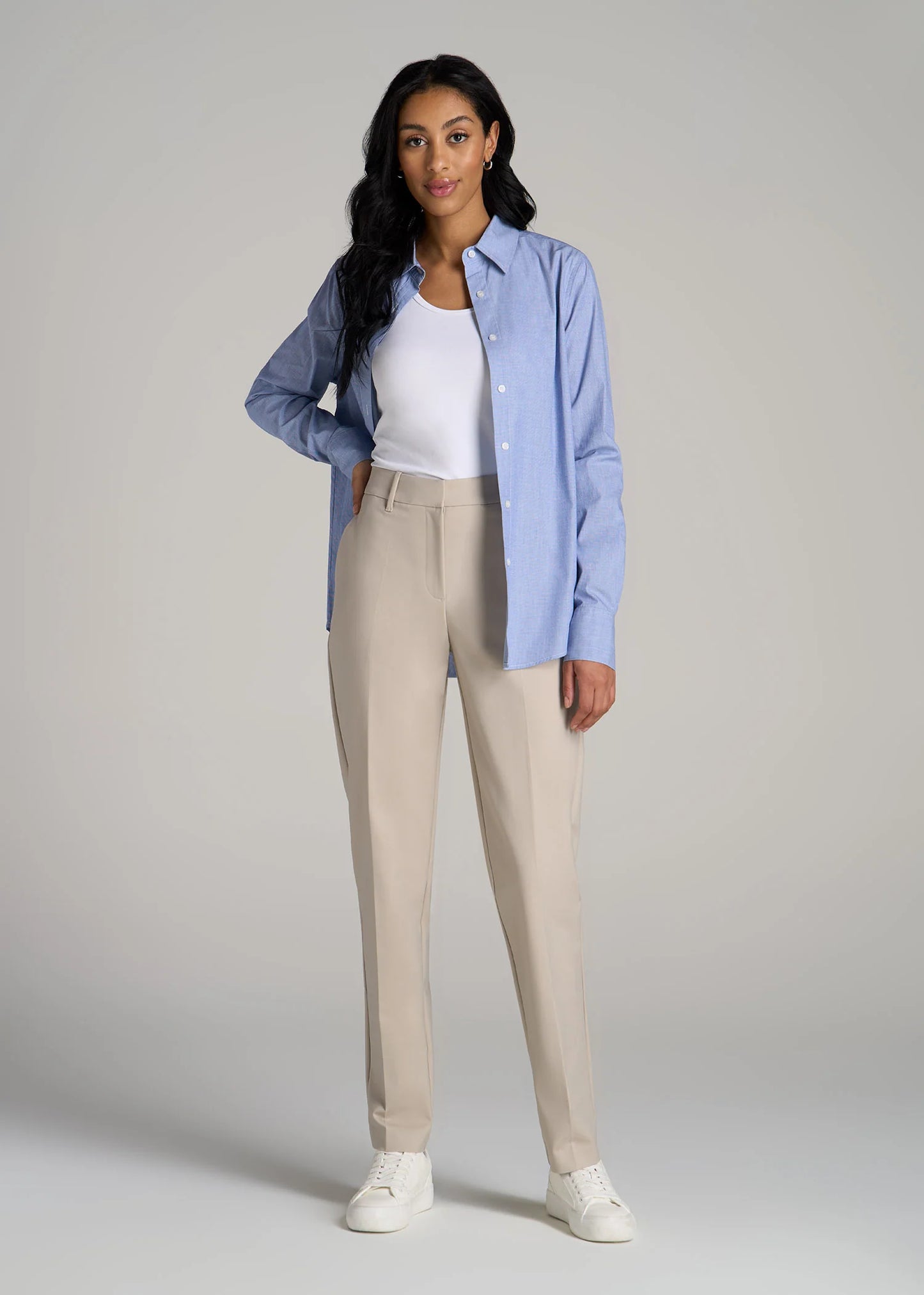 High Waist Straight Leg Trousers
