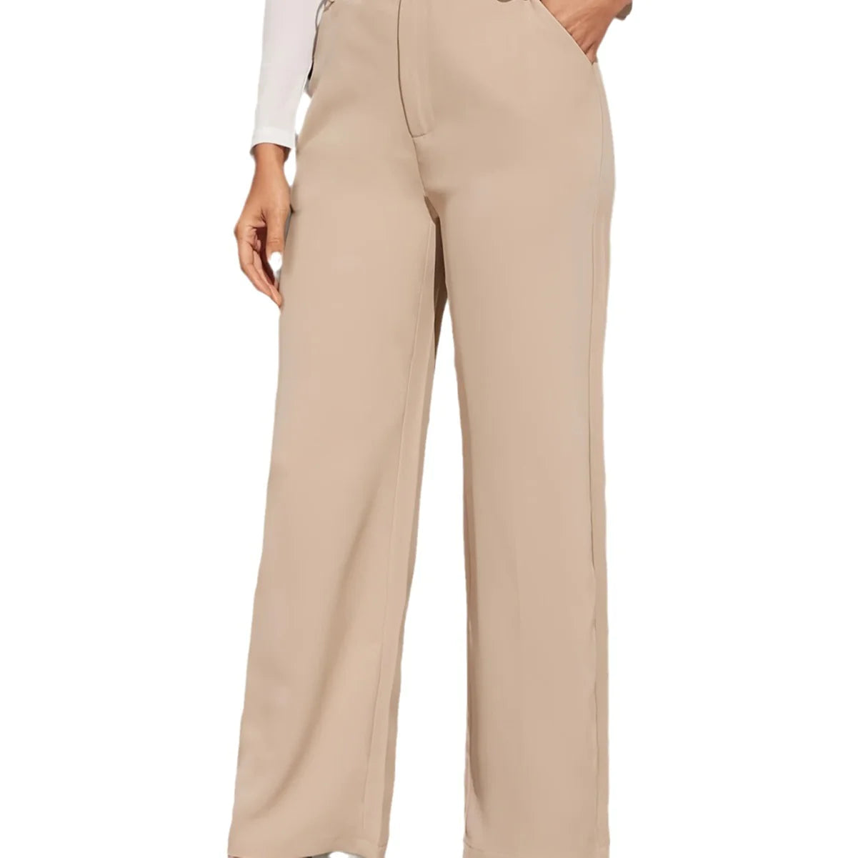 Hose mit hoher Taille und weitem Bein