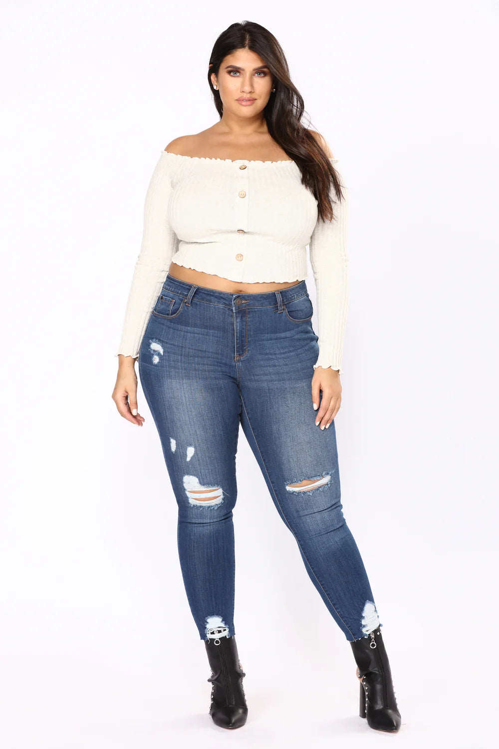 Ripped Blue Denim Jeans