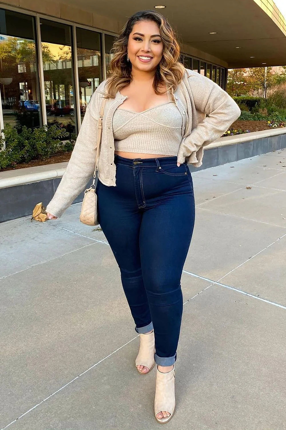 High Waist Stretch Skinny Denim Jeans