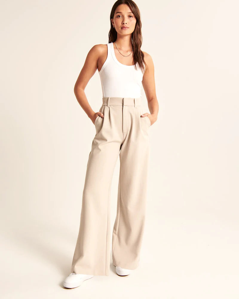 Wide Leg High Waist Trousers