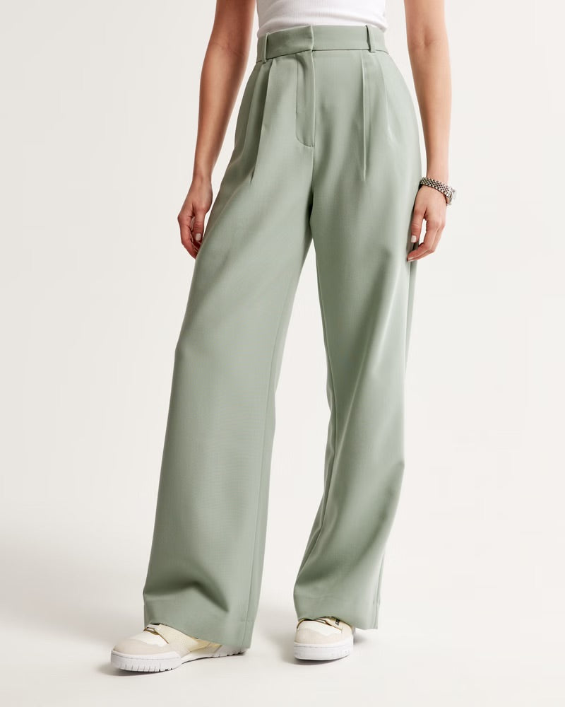 Wide Leg High Waist Trousers