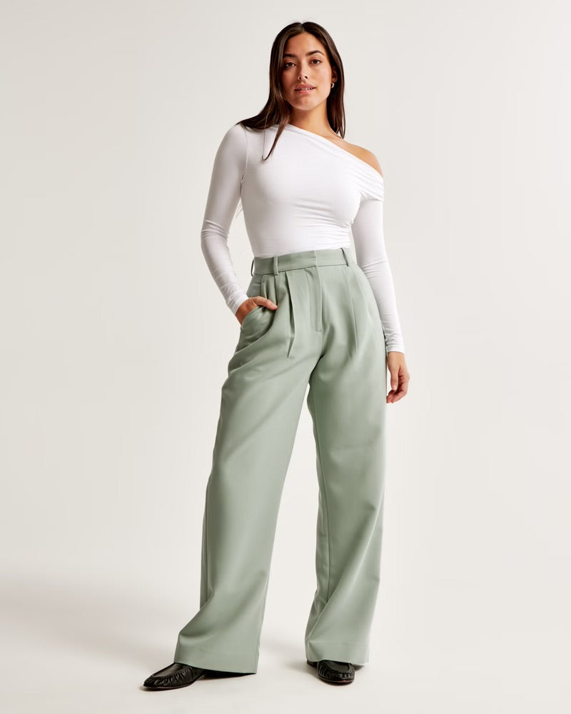 Wide Leg High Waist Trousers