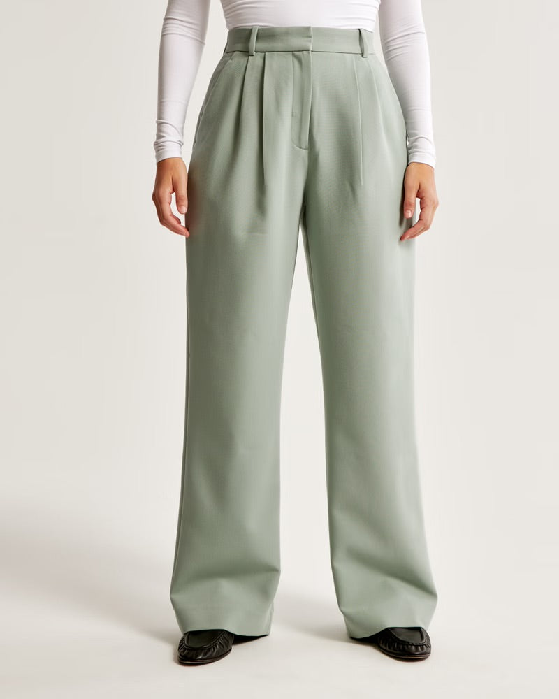 Wide Leg High Waist Trousers