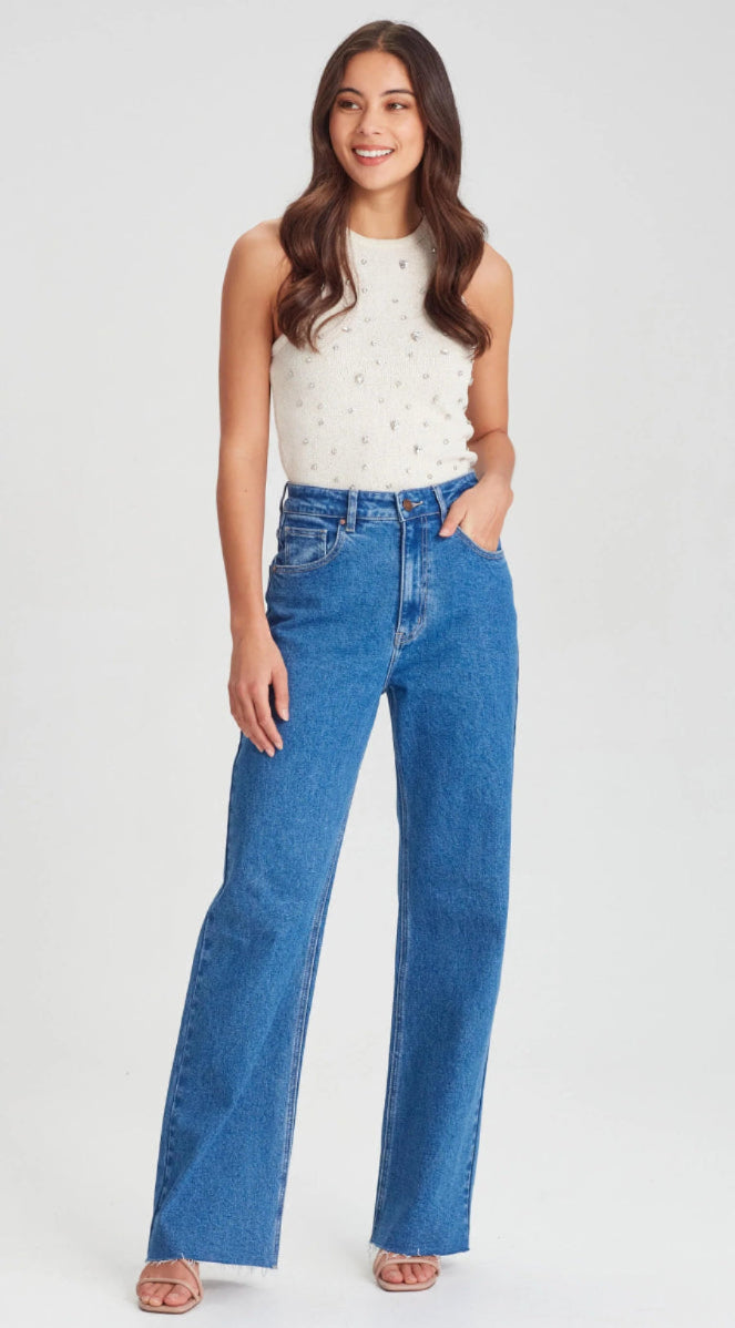 High Rise Wide Leg Jeans
