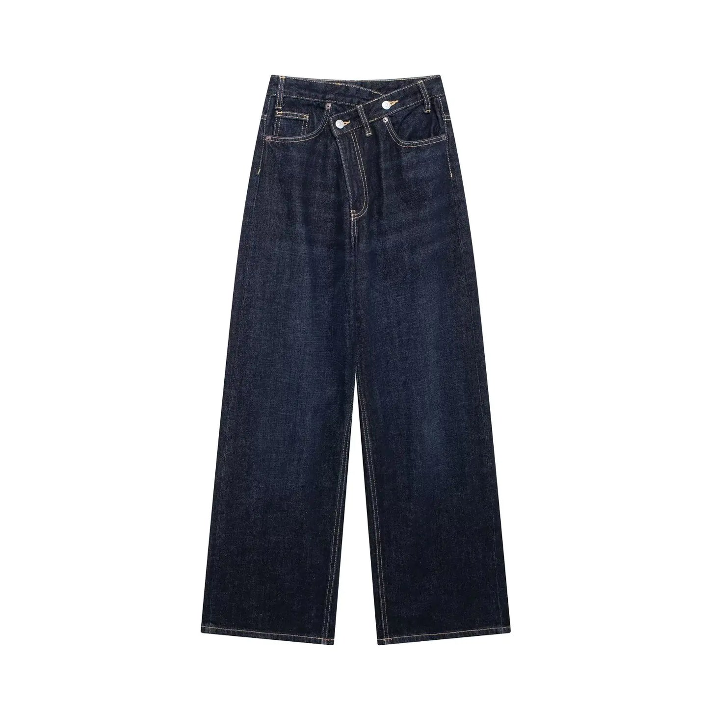 High Rise Crossover Baggy Jeans