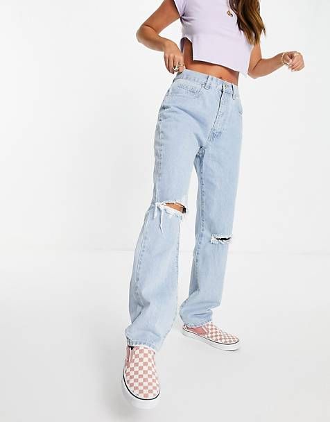 Hight Waist Blue Denim Jeans