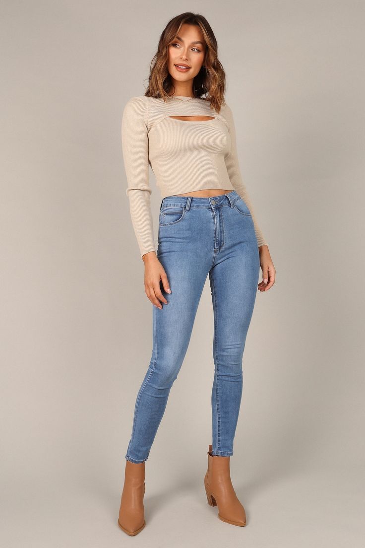 High Waist Skinny Denim Jeans