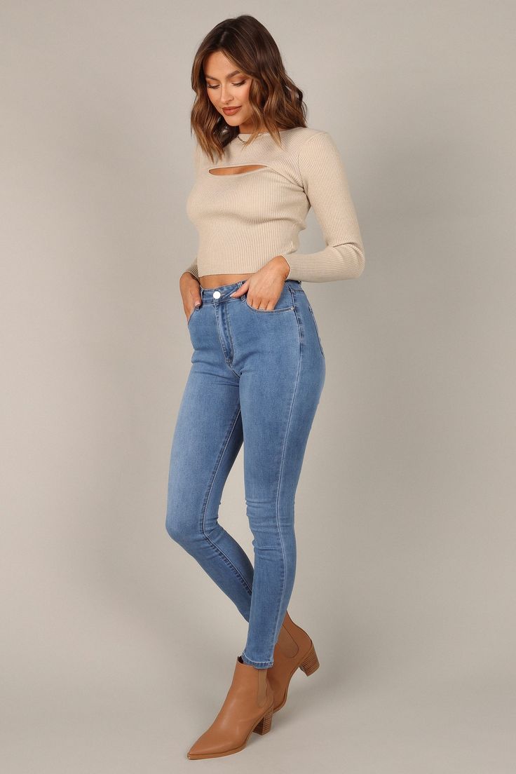 High Waist Skinny Denim Jeans