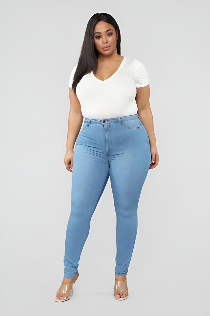 High Waist Stretch Skinny Denim Jeans