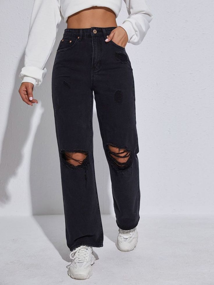 Zoufalý denim s vysokým pasem