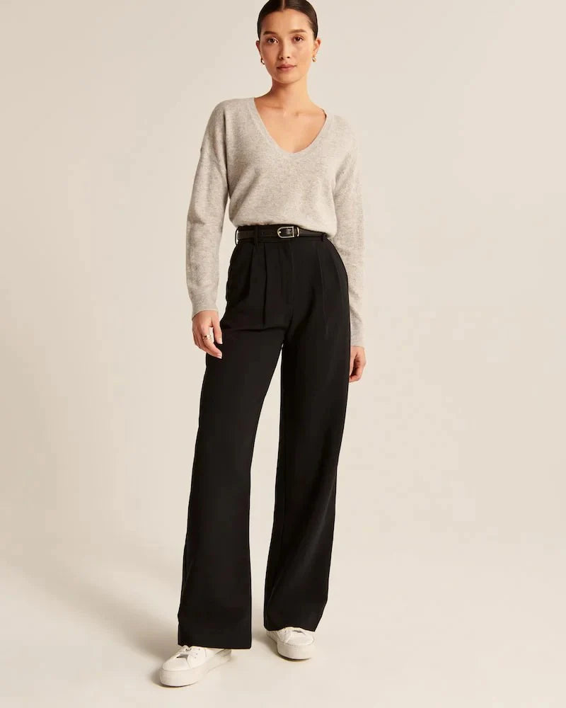 Wide Leg High Waist Trousers