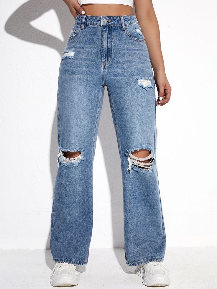 Zoufalý denim s vysokým pasem