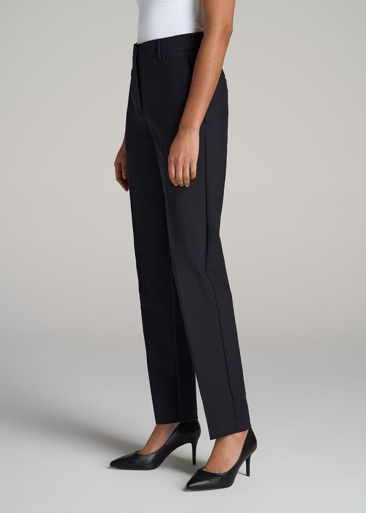 High Waist Straight Leg Trousers