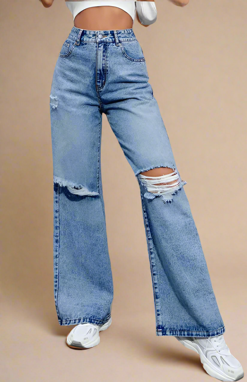 Zoufalý denim s vysokým pasem