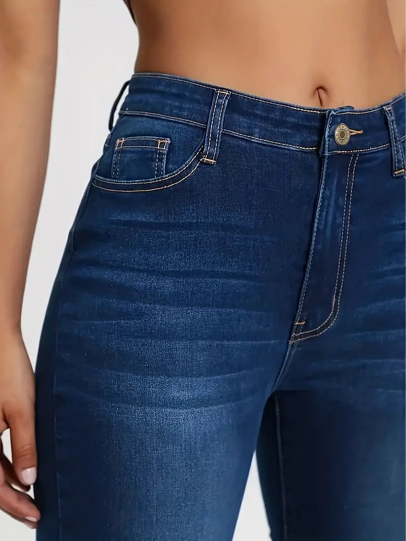 High Rise Elastic Skinny Jeans