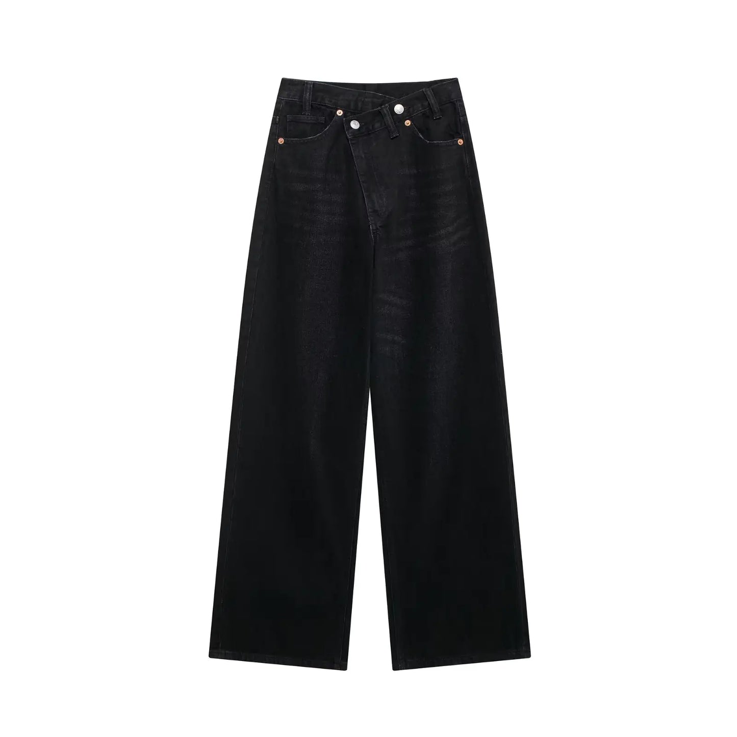 High Rise Crossover Baggy Jeans