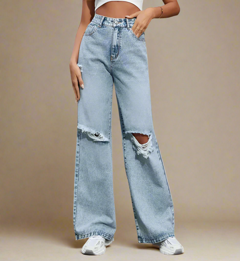 Zoufalý denim s vysokým pasem